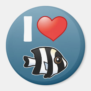 I Love Four Stripe Damselfish Magnet