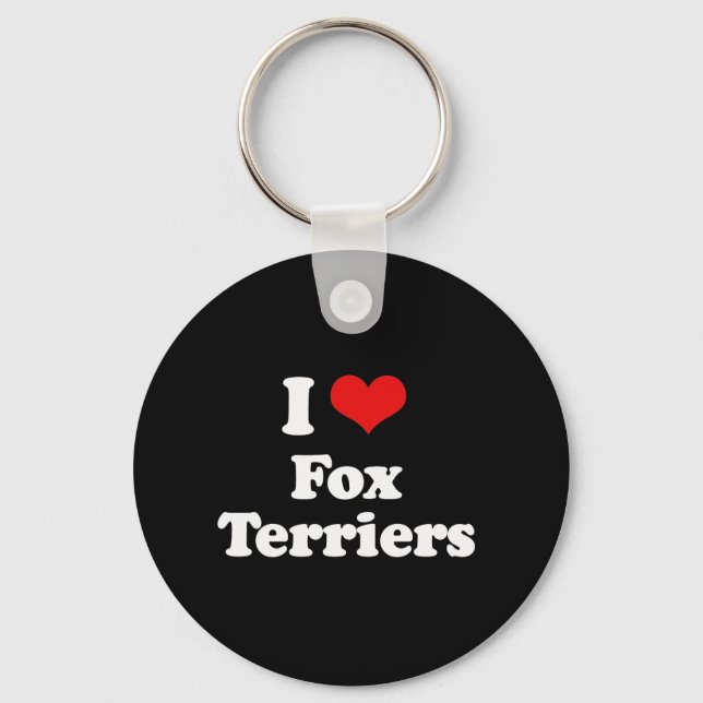 I Love Fox Terriers Keychain (Front)
