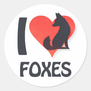 I love Foxes  Classic Round Sticker
