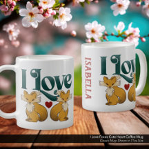 I Love Foxes Cute Heart