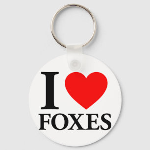 I Love Foxes Keychain