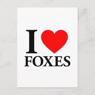 I Love Foxes Postcard