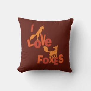I Love Foxes Throw Pillow