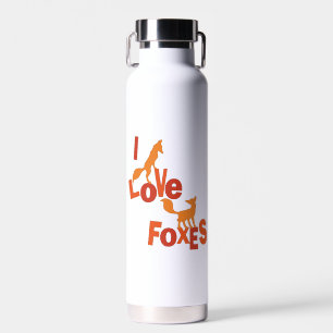 I Love Foxes Water Bottle