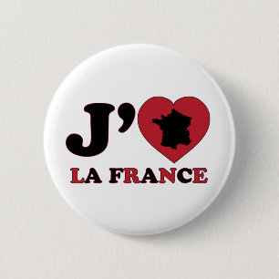I Love France 2 Inch Round Button