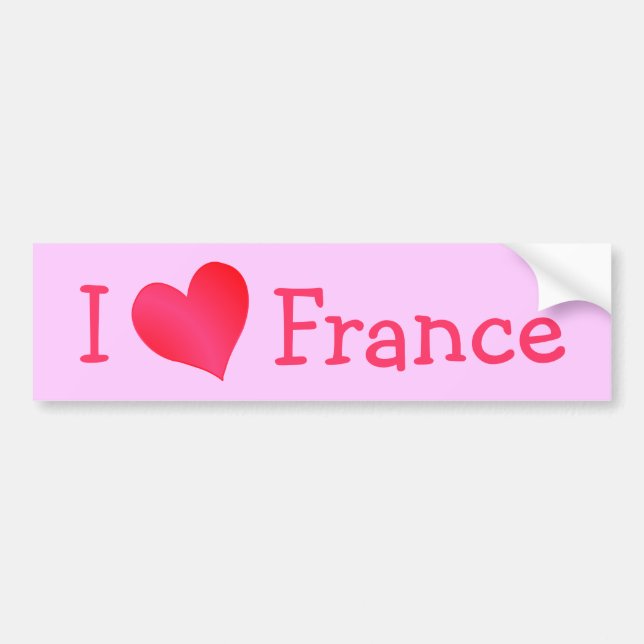 I Love France Bumper Sticker (Front)