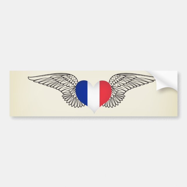 I Love France -wings Bumper Sticker (Front)