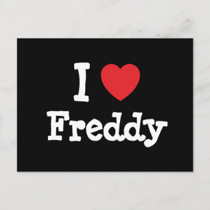I love Freddy heart custom personalized Postcard