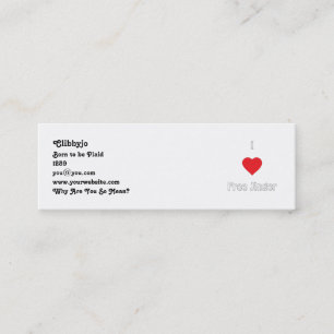 I love Free Jinger Mini Business Card