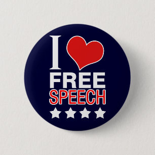 I love free speech 2 inch round button