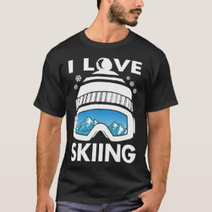 I Love Freestyle Skiing Googles Ski Poles Goggles T-Shirt