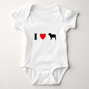 I Love French Bulldogs Baby Bodysuit