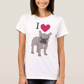 I Love French Bulldogs Heart Cute Dog Top T-Shirt