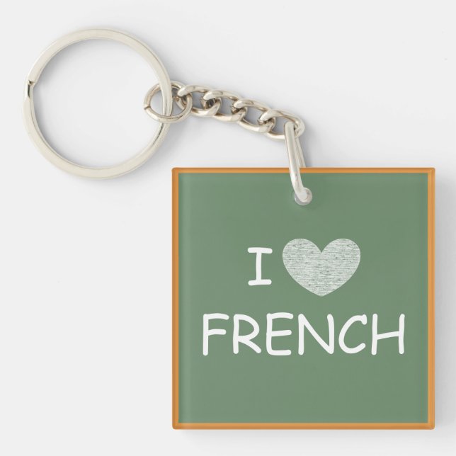 I Love French Keychain (Front)