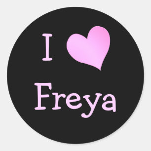 I Love Freya Classic Round Sticker