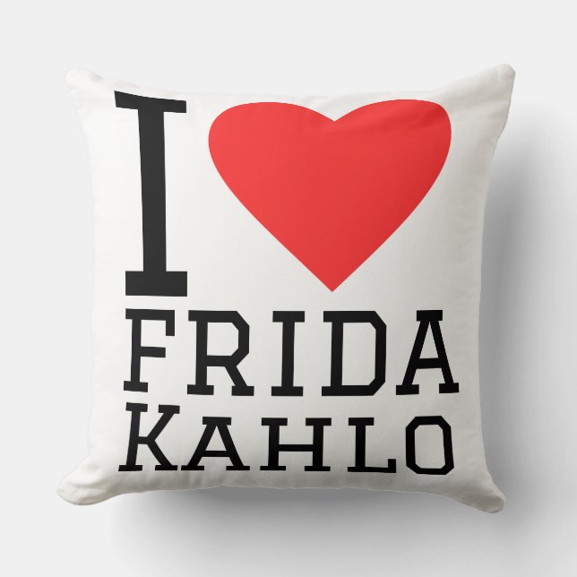 I love frida kahlo throw pillow (Front)