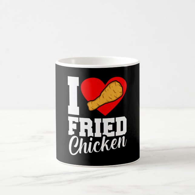 I Love Fried Chicken Funny Eater Graphic Coffee Mug (Center)