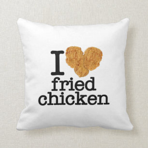 I Love Fried Chicken Throw Pillow