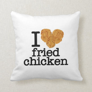 I Love Fried Chicken Throw Pillow