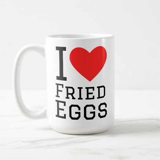 I love fried eggs coffee mug (Left)