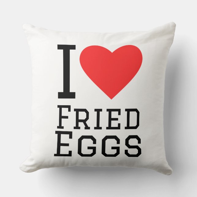 I love fried eggs throw pillow (Front)