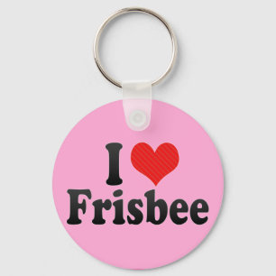 I Love Frisbee Keychain