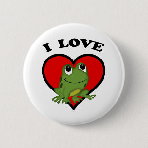 I Love Frogs 2 Inch Round Button