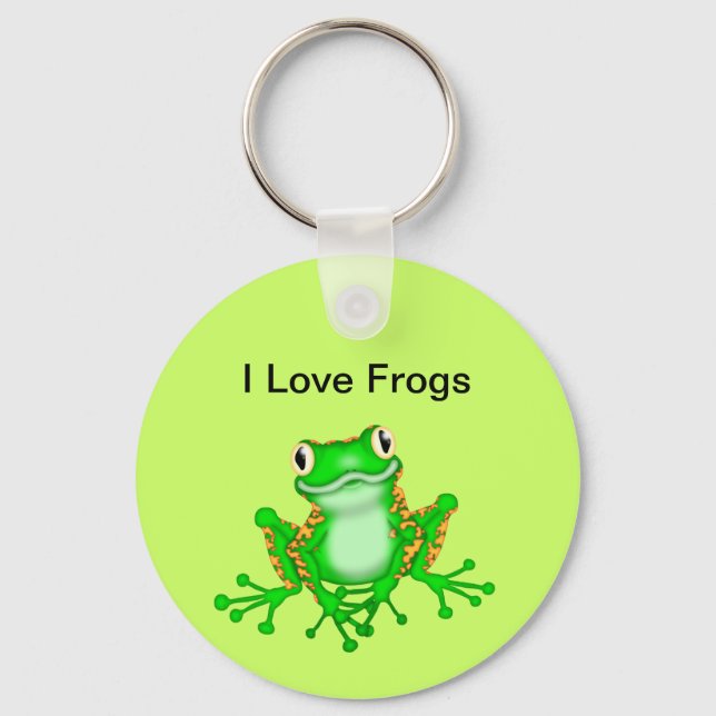 I Love Frogs Keychain (Front)