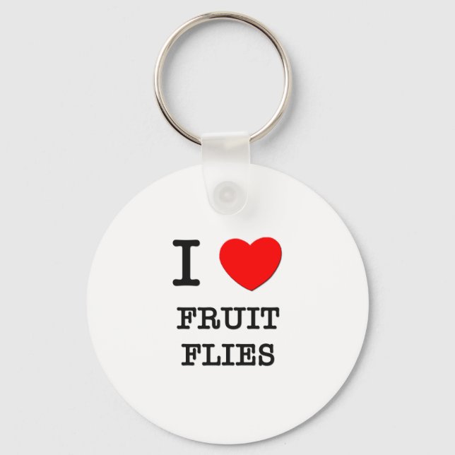 I Love Fruit Flies Keychain (Front)