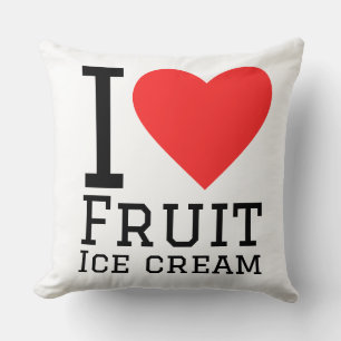 I love fruit ice cream throw pillow