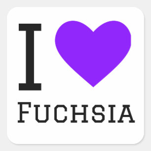 I love fuchsia square sticker