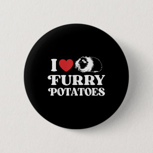 I Love Furry Potatoes Funny Guinea Pig Heart Desig 2 Inch Round Button