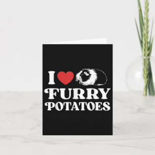 I Love Furry Potatoes Funny Guinea Pig Heart Desig Card