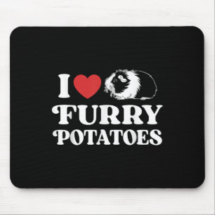 I Love Furry Potatoes Funny Guinea Pig Heart Desig Mouse Pad
