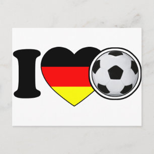 "I Love Fussball" - Mit beliebtem Deutschlandherz Postcard
