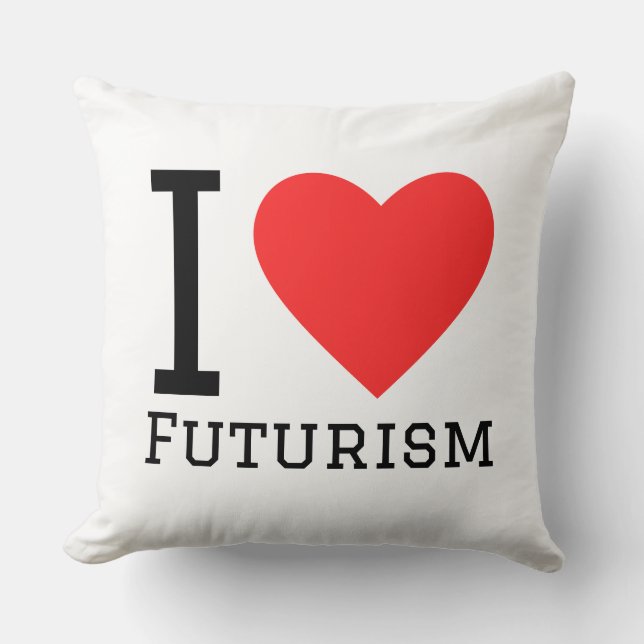 I love futurism throw pillow (Front)