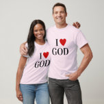 I love G O D | Heart custom text GOD religious T-S T-Shirt<br><div class="desc">This shirt can be customised into any Place or Item i.e. C U P  or Person ie. M O M or pretty much anything you love and it looks cool.</div>