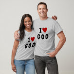 I love G O D | Heart custom text GOD religious T-Shirt<br><div class="desc">This shirt can be customised into any Place or Item i.e. C U P  or Person ie. M O M or pretty much anything you love and it looks cool.</div>