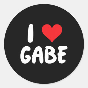 I Love Gabe - Heart - Name  Classic Round Sticker