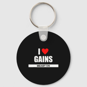 I Love Gains Bodybuilding Gainz Gym Fitness Traini Keychain