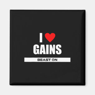 I Love Gains Bodybuilding Gainz Gym Fitness Traini Magnet