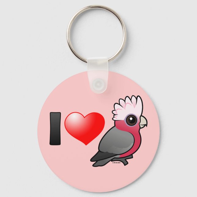 I Love Galahs (crest up) Keychain (Front)