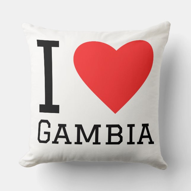 I love Gambia  Throw Pillow (Front)