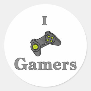 I Love Gamers Classic Round Sticker