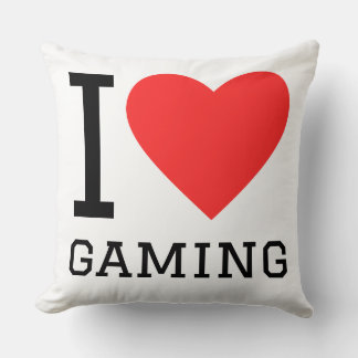 I love gaming throw pillow