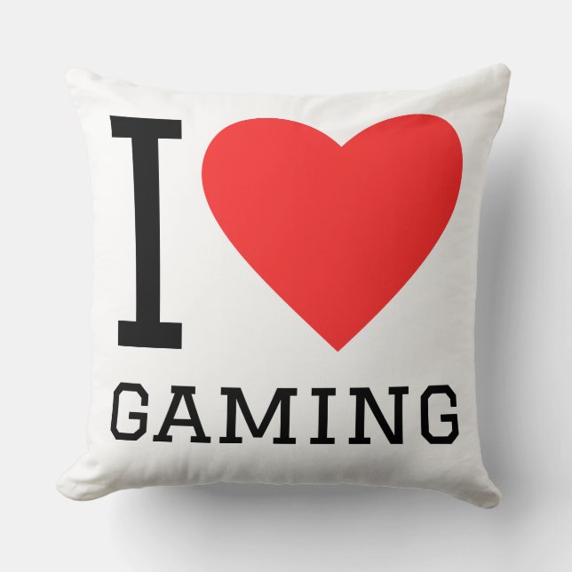 I love gaming throw pillow (Front)