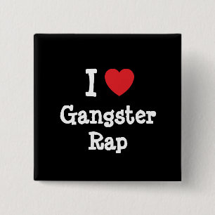 I love Gangster Rap heart custom personalized 2 Inch Square Button