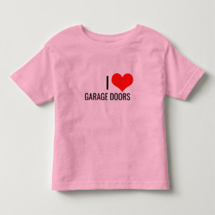 I Love Garage Doors Red Heart Christmas Gift Pink Toddler T-shirt