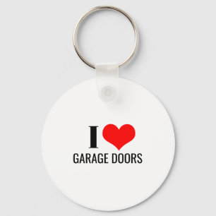 I Love Garage Doors Red Heart Funny Christmas Gift Keychain