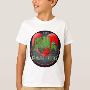 I Love Garbage Trucks Kids T-Shirt